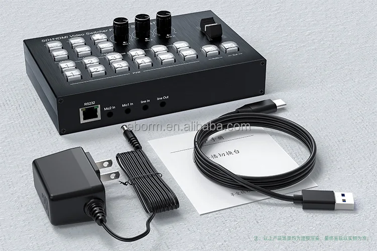 OEM SDI 4-in-2-Out HDMI Video Switcher with Type-C USB3.0 Port ABS Material Live Streaming Video Splitters & Converters