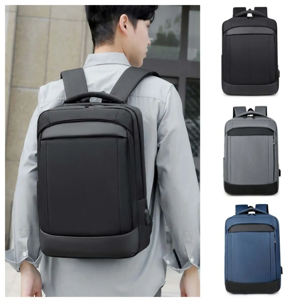 Large Capacity Oxford Coth Backpack with USB Charging Port Waterproof Student School Bag Streetwear Leisure Travel Knapsack