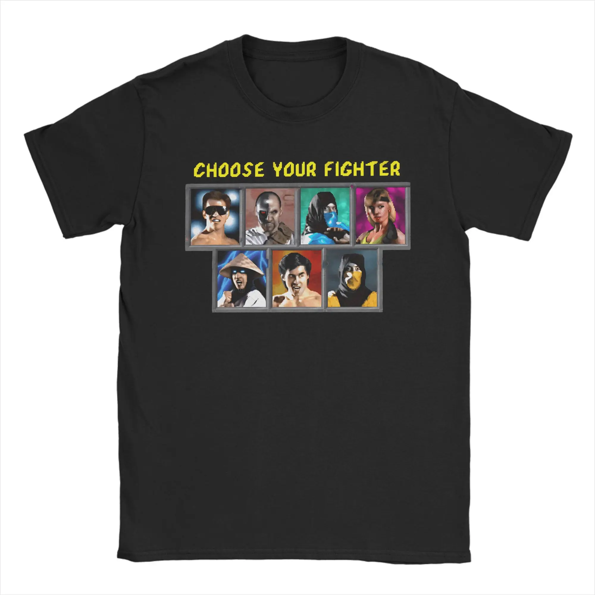 Men's T-Shirts Mortals Kombats Vintage Cotton Tees Short Sleeve Choose Your Fighter T Shirts Crewneck Tops New Arrival