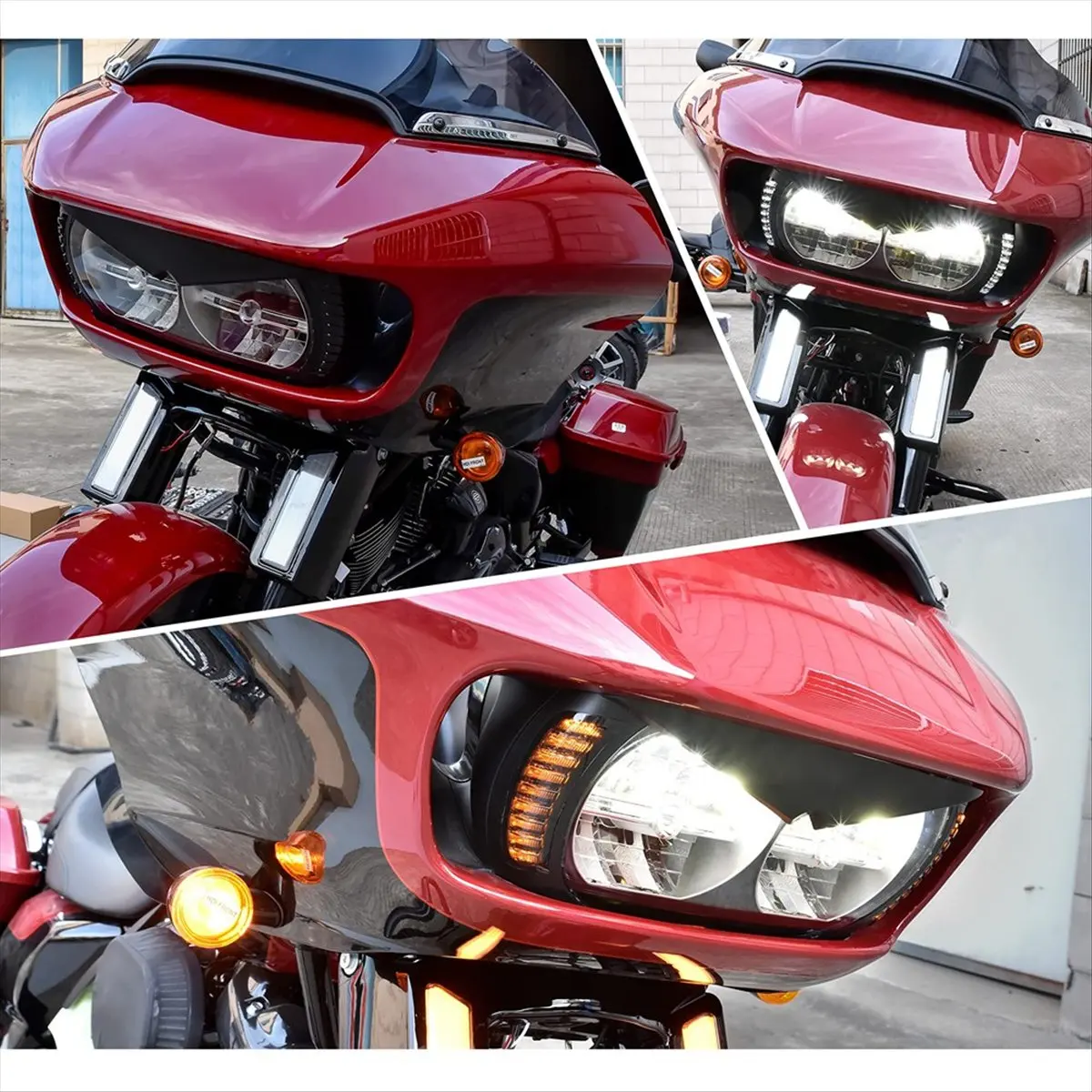A23Z Motorcycle Headlight Eyebrows Sticker Headlamp Eyebrow Eyelids Trim Cover Visor for Road Glide 2015-2023