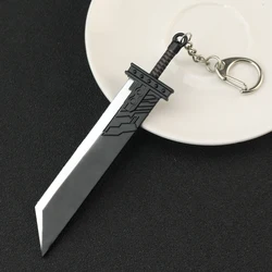 Anime Game Keychain FF7 Cloud Buster Sword Keyring Remake Sword Zack Fair Weapon Metal Pendant Fans Cosplay Jewelry