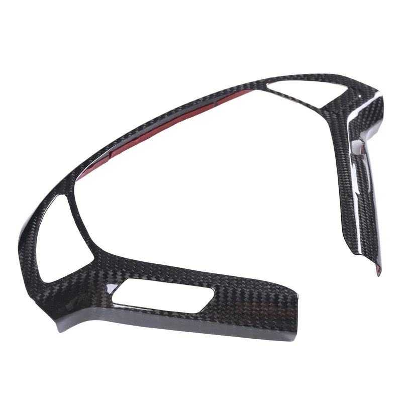 1Pcs Real Carbon Fiber For Infiniti G25 G35 G37 2007-2013 Car Steering Wheel Button Frame Decoration Sticker Car  Accessories
