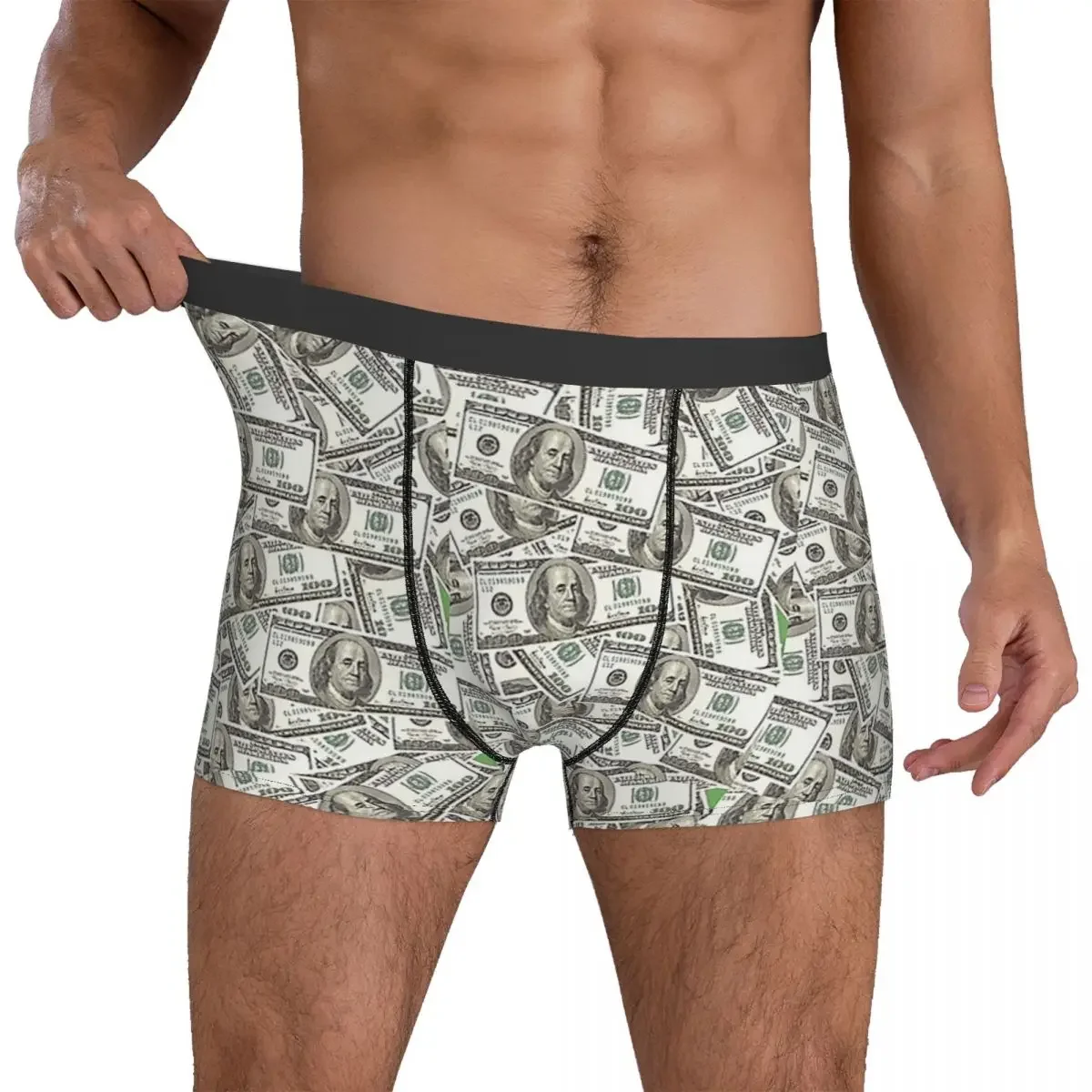 Boxer mutande pantaloncini soldi $100 banconote mutandine intimo maschile confortevole per Homme Man Boyfriend Gift