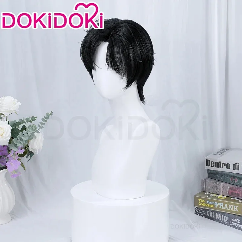IN STOCK Osborn Front Lace Wig Game Light and Night Cosplay DokiDoki Xiao Yi Cosplay Wig Men Black Short Hair 32cm Free Wig Cap