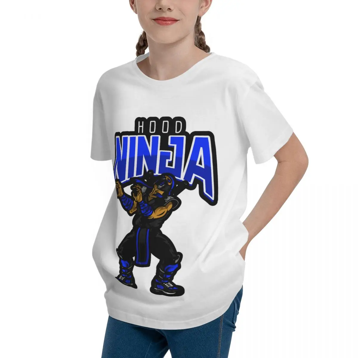 Hood Ninja For Sale Adolescents Basic Short Sleeve T-Shirt Fresh Tees Novelty Funny Novelty Top quality