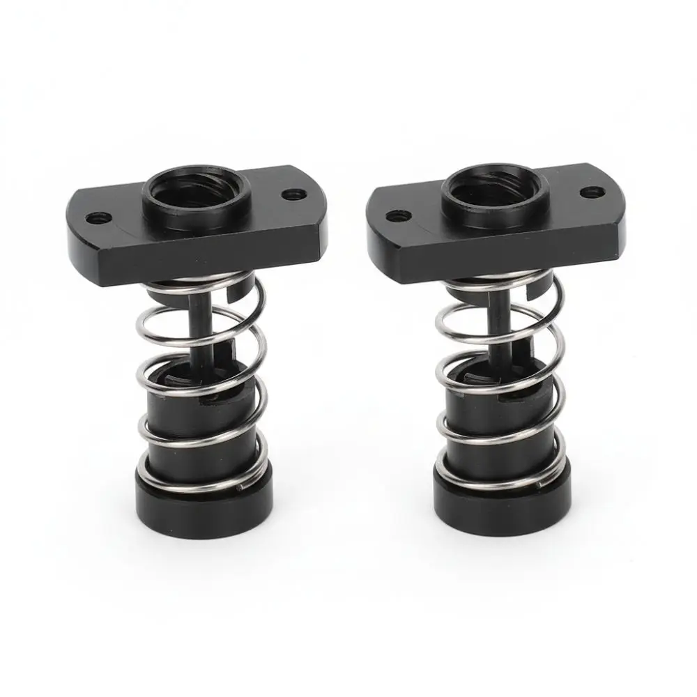 2PCS T8 / Tr8x2 / Tr8x8 Anti Backlash Nut 4 Start 2mm Pitch / 8mm Lead T8 POM Nut Black POM Spring Loaded Nut For 3D Printer