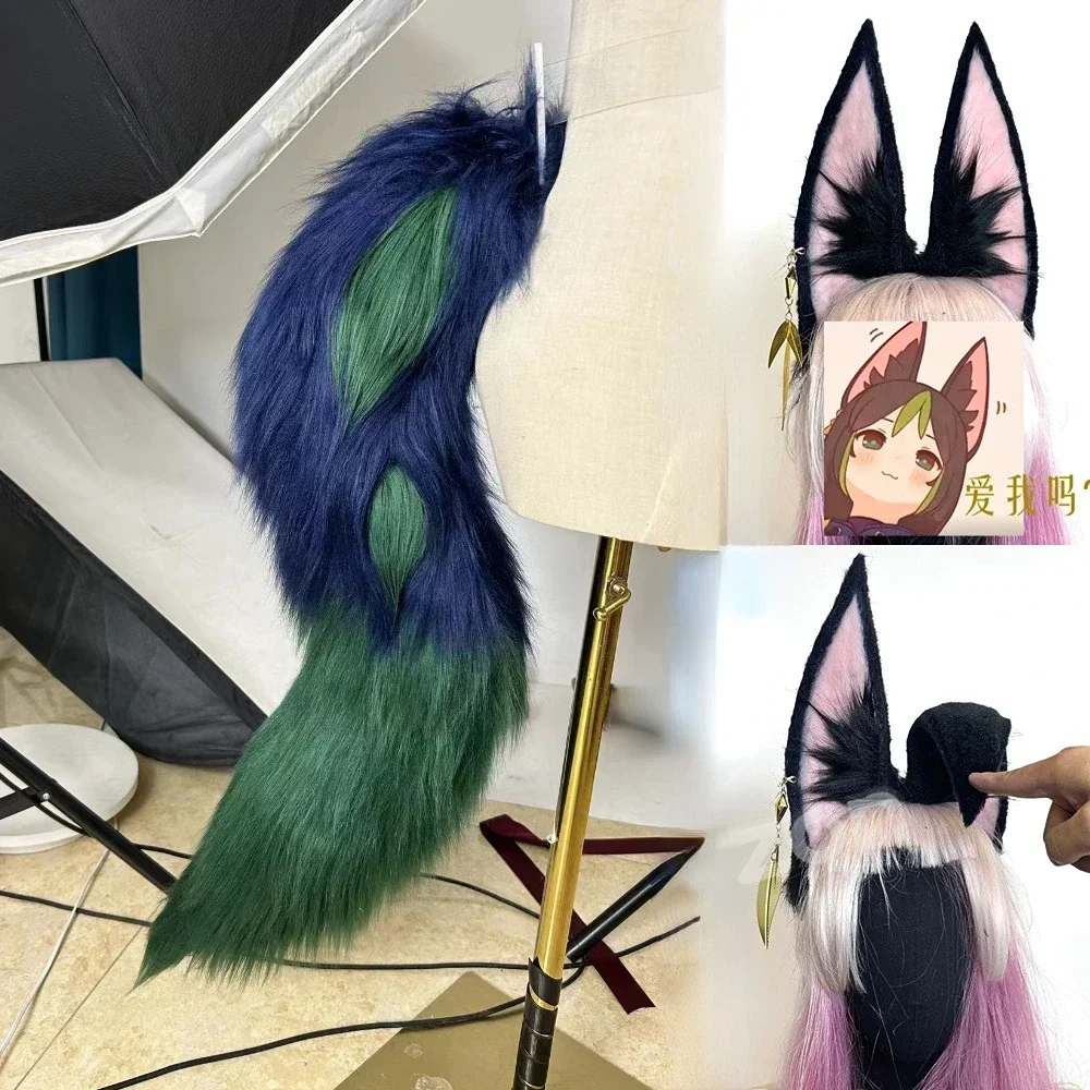 

Game Genshin Impact Tighnari Moving Tail Tighnari Ears Hairhoop Clip Tighnari Earrings Ears Furry Animal Wagging Tails Green