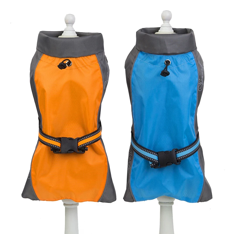 Tie Up Pet Raincoat Standing Collar Adjustable Drawstring Cloak Dog Cat Outdoor Wearing For Small Medium Large Breeds