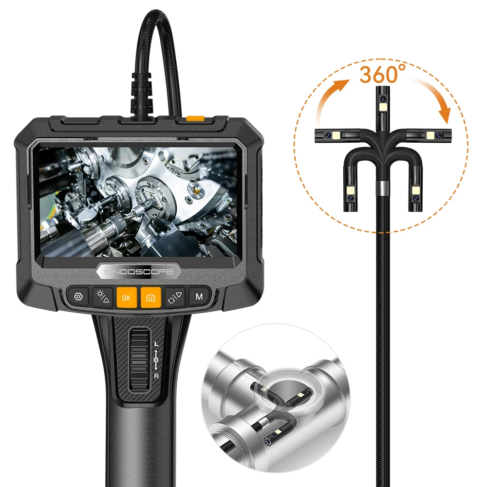 High-Definition Industrial Endoscope Camera Waterproof Borescope Inspection Camera For Machinery Pipe Engine Repair Snake Camera