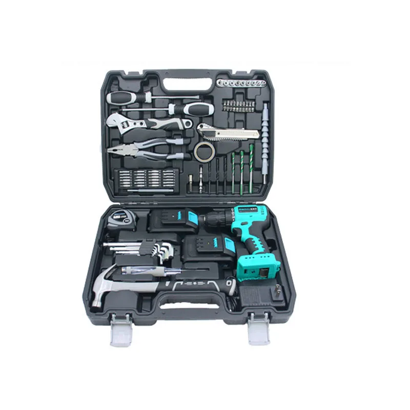 

Tool box Electric drill wrench Pliers Hammer screwdriver Electric pen hexagonal utility knife Lithium battery