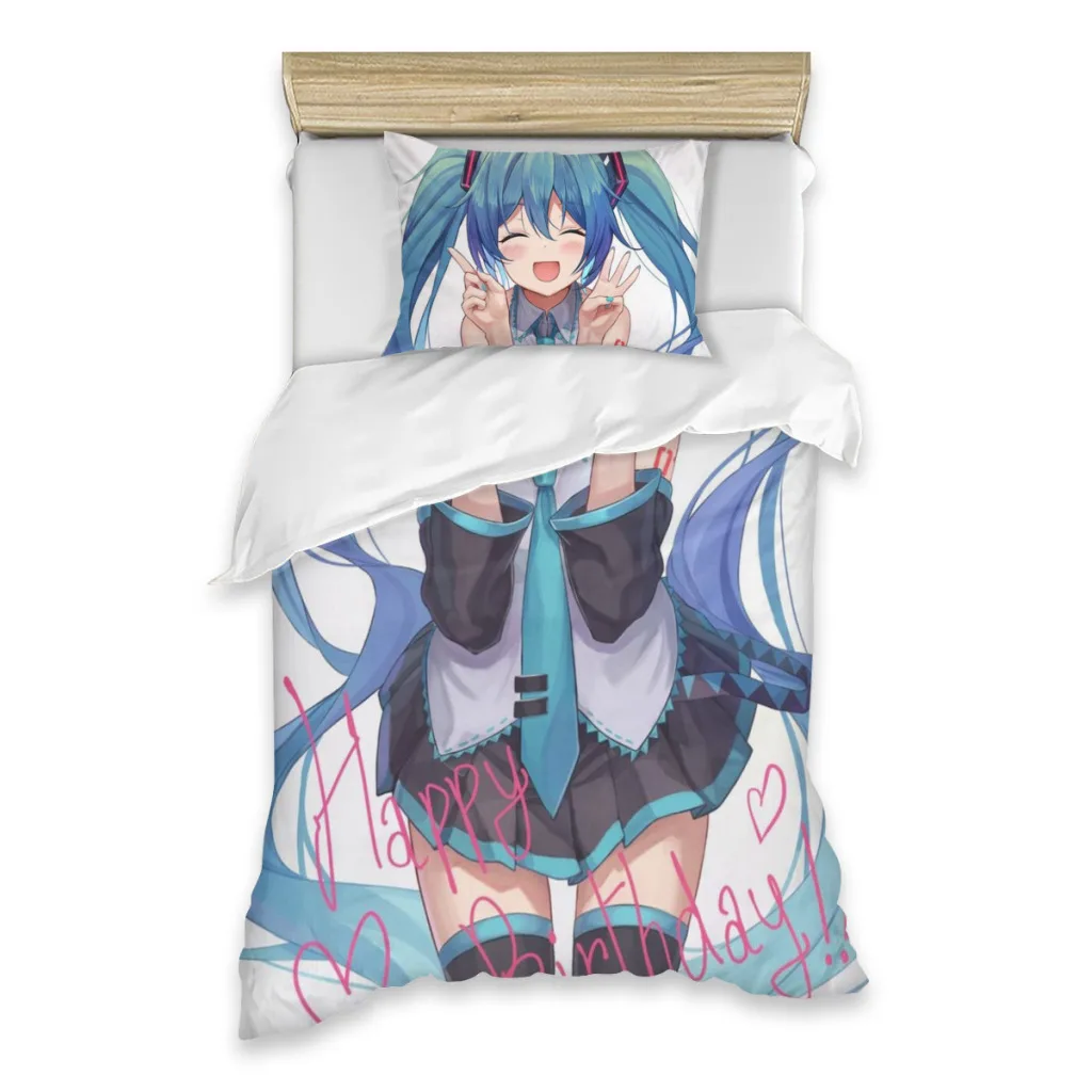 

Hatsune Miku Bed Sheets Set Comforter Quilt Cover Duvets Single Bedding