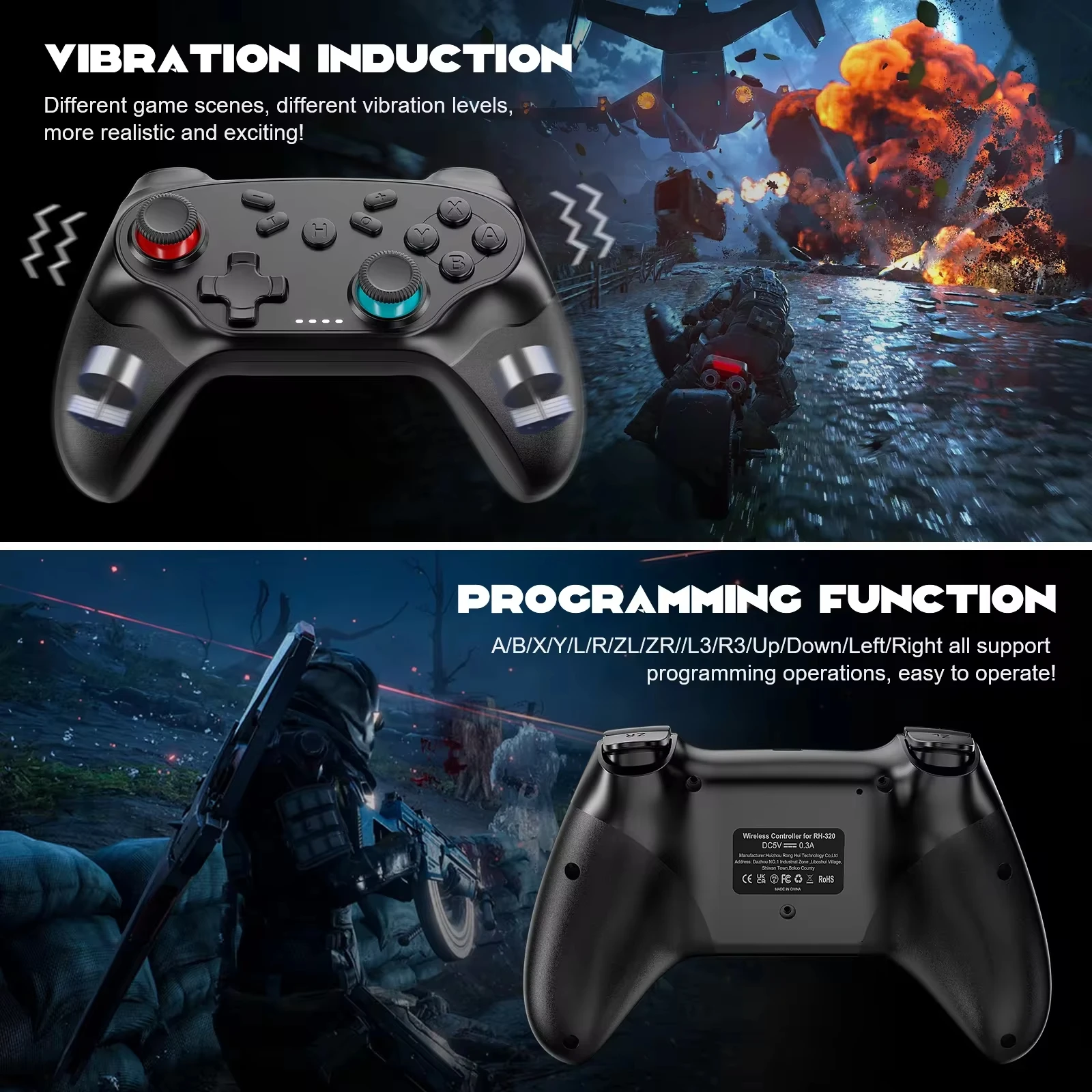 Mando inalámbrico para Switch/Pc/Ios/Android, controlador de juego Turbo, consola de Control de vibración, accesorios remotos