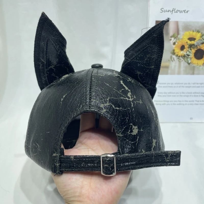 Troubled Cotton Outsider Fashion Hat Animal Ear Decoration For Casual Daily Use
