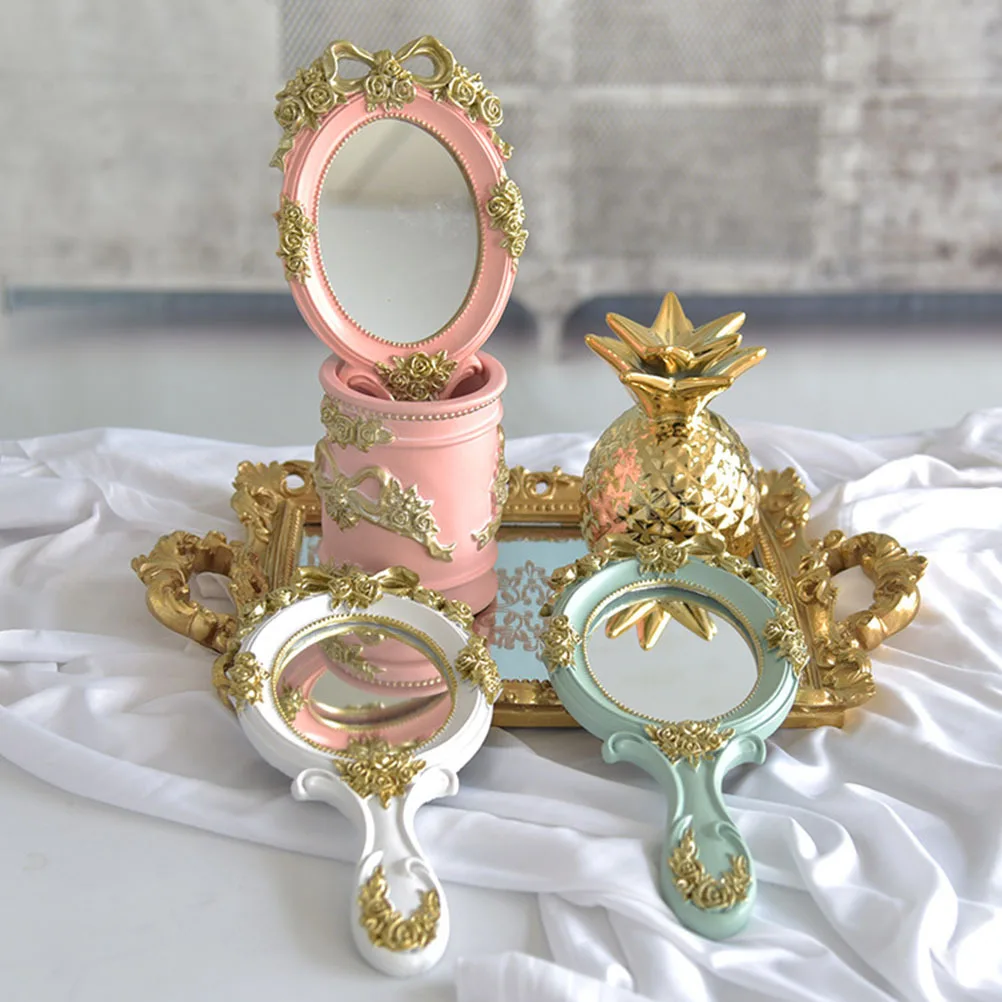 

1Pcs Handheld Makeup Mirror Durable Compact Size Lightweight High Definition Clear Tool Handheld Mirror