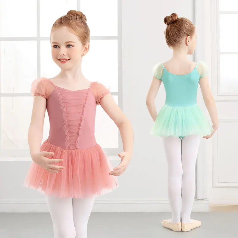 Girls Ballet Tutu Dress Puff Short Sleeve Dance Dress Kids Ballet Skirted Leotard for Toddlers Ballet Leotard Dance Tutu