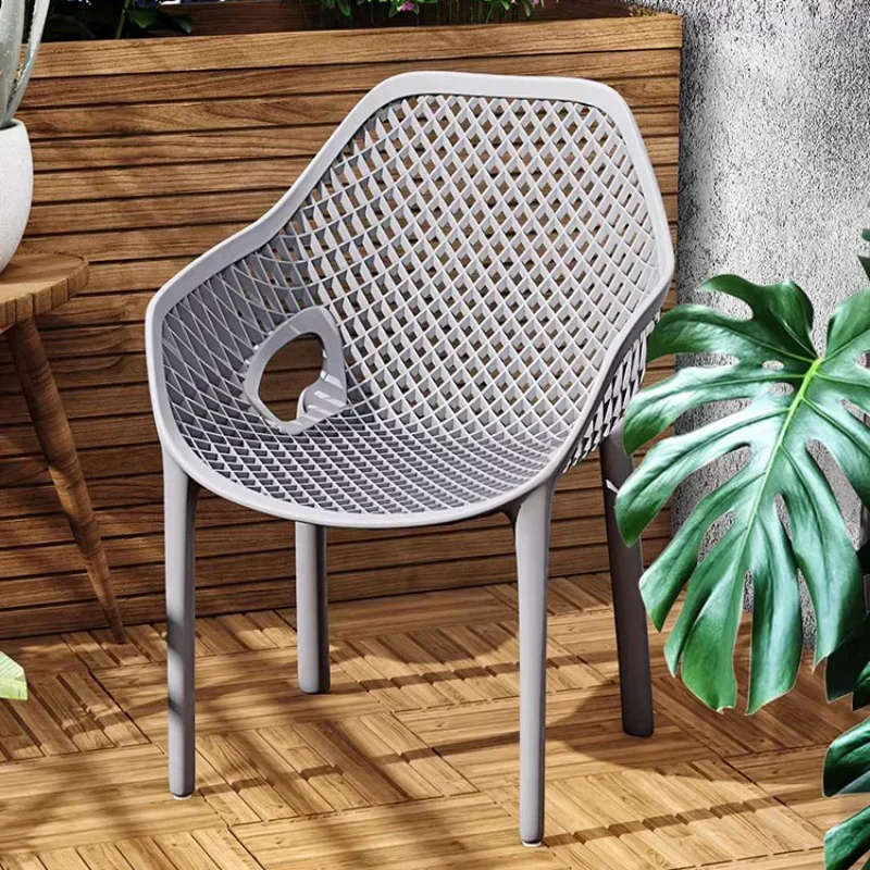 

Portable Hollow Out Nordic Backrest Chair Outdoor Home Leisure Dining Rattan Chair Balcony Stool Camping Playa Beach Accessories