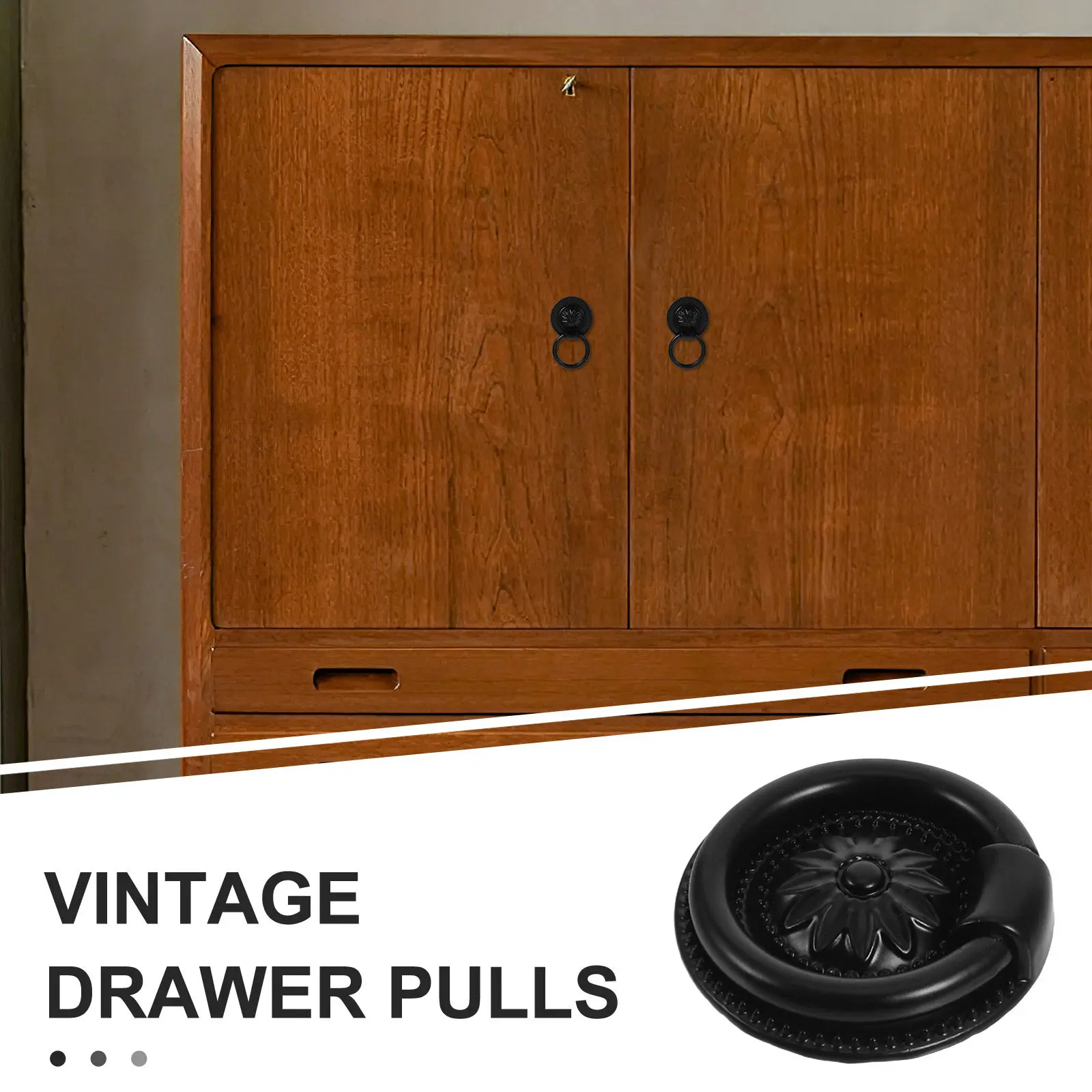 4Pcs Cabinet Pulls Delicate Floral Pattern Furniture Handles Smooth Finish Easy Installation Retro Wardrobe Handle