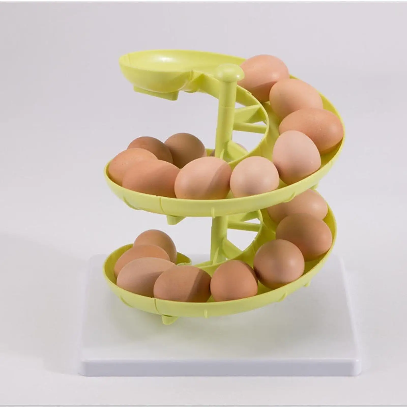 Spiral Egg Dispenser Rack Egg Holder Kitchen Storage Creative Egg Storage Container Egg Dispenser for Kitchen Cabinet Counter