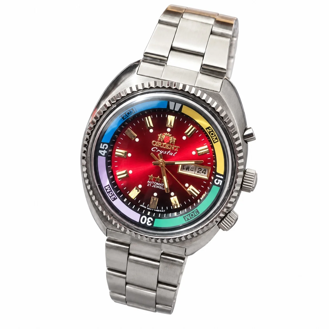 Men's Sports Automatic Watch with Japanese Movement, Seafender Rotating Large Dial, 904L Stainless Steel, 46.5 mm