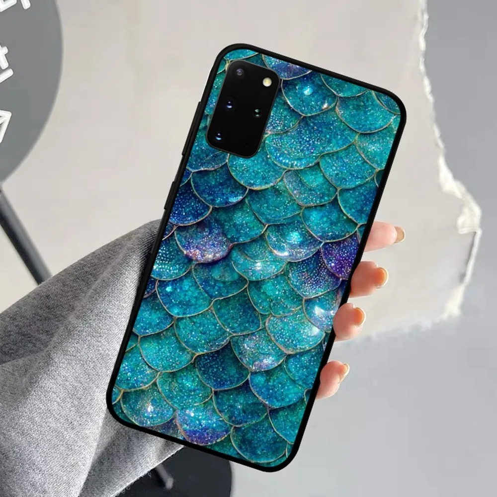 Mermaid Fish Scales Picture Phone Case For Samsung S 9 10 20 21 22 23 30 23 24 plus lite Ultra FE S10lite Fundas