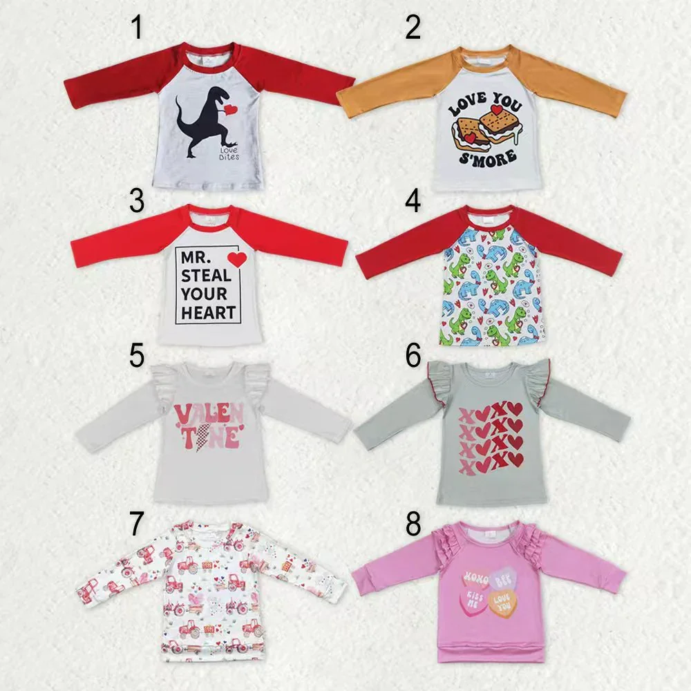 

z926-20 GT0425 Wholesale baby girl clothes Matching Valentine love Long Sleeve tops Summer Boutique kids clothes boys