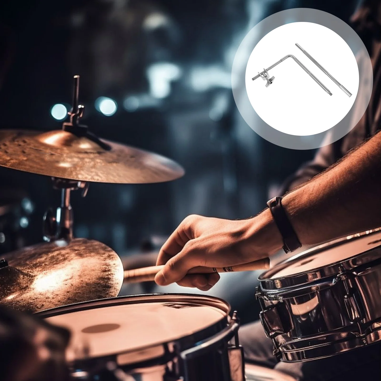 

Sturdy Metal Cowbell Mounting Clamp Fixed Bracket For Jazz Drum Set Durable Hardware Accessory Cowbell Holder Rod Clip Clamp