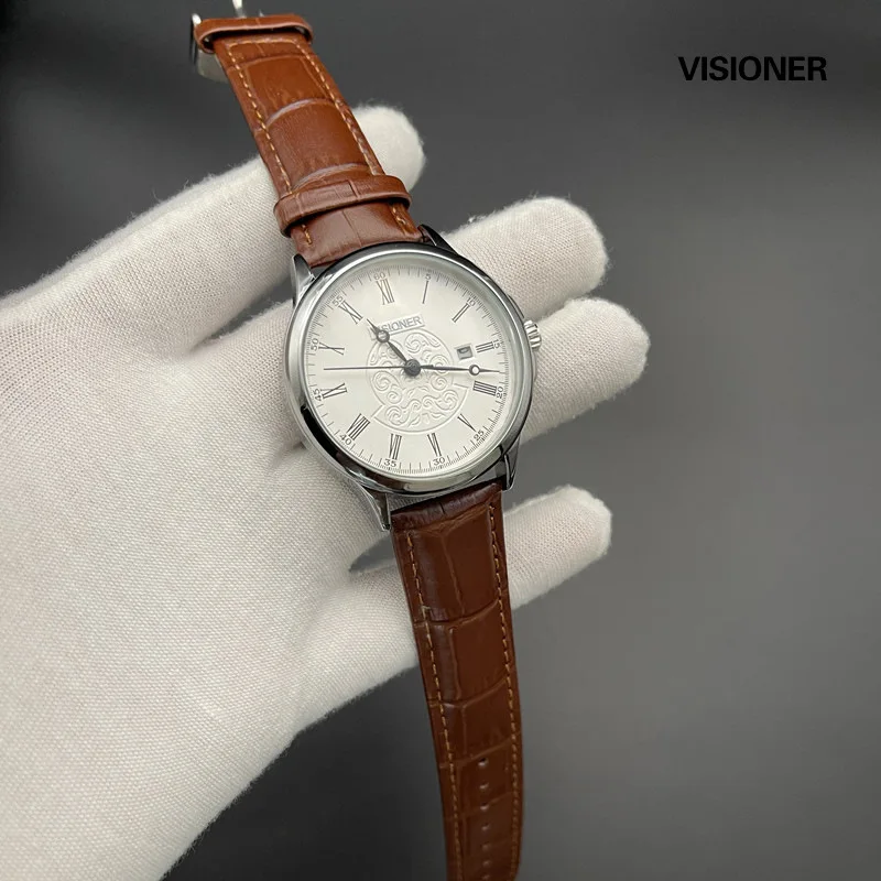 Internet-Famous Genuine Article Men's Genuine Leather Quartz Watch Simple and High-End Fashion Wrist Watch Cross-Border Waterpro