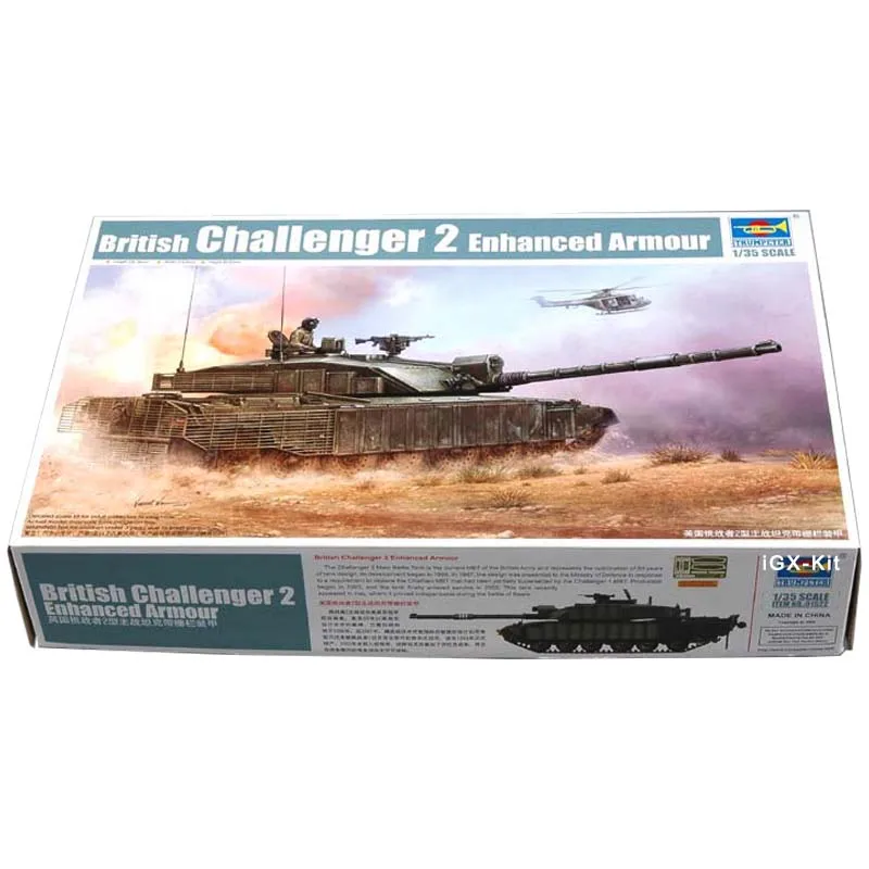 

Trumpeter 01522, 1/35, британский боевой танк Challenger 2, военная игрушка с забором, подарок, пластиковая сборка, набор для моделирования