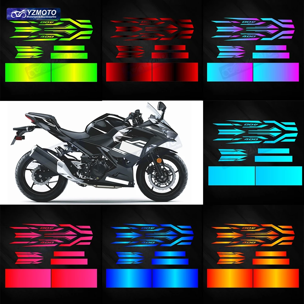 For NINJA400 NINJA 400 2018 2019 2020 2021 2023 Motorcycle Accessories Full Fairing body Reflective Decal Decoration Sticker Kit