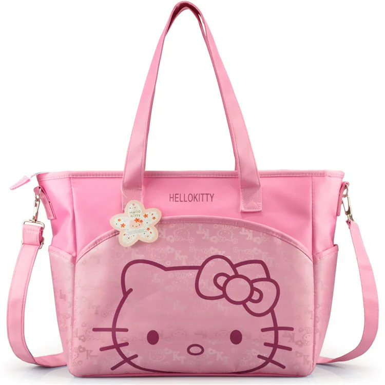 New Sanrio Hello Kitty Handbag Mummy Bag Cute Cartoon Shoulder Crossbody Maternity Package Mother Handbag Travel Out Backpack