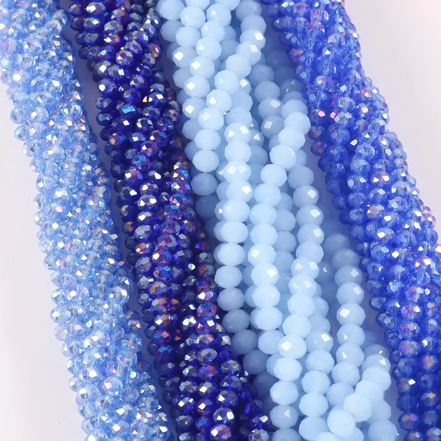 2/3/4/6/8mm Austria Faceted Crystal Beads Rondelle Glass Beads AB Color Loose Spacer Beads For Garment  Making DIY Bracelet