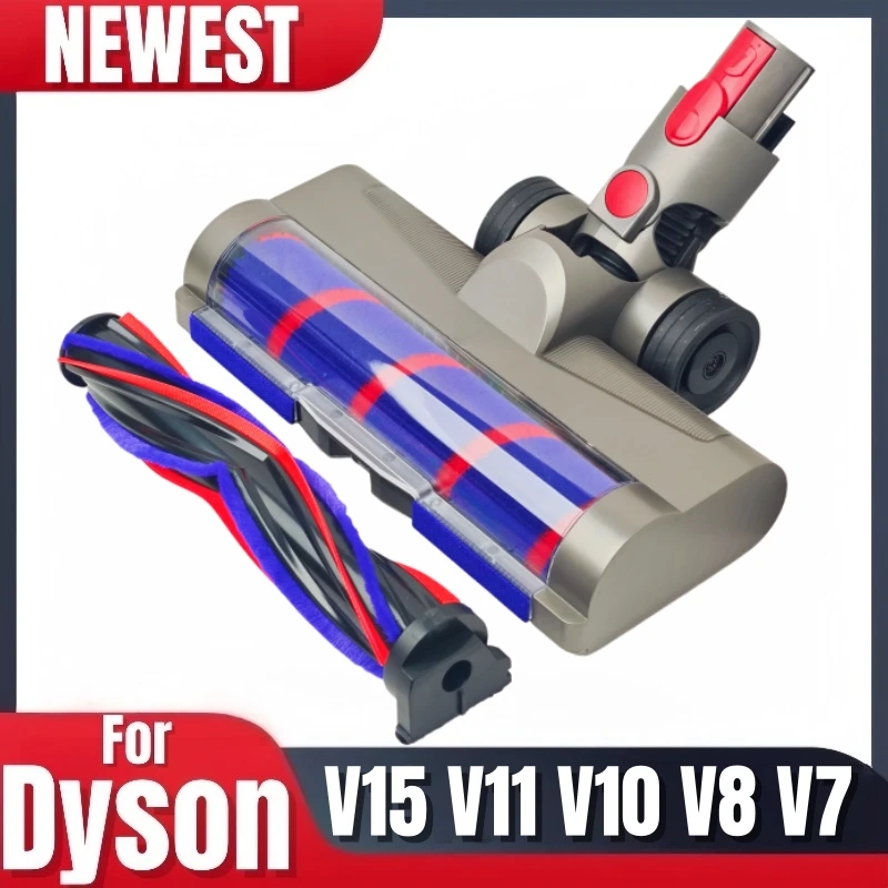

Brush Head Compatible with Dyson V7 V8 V10 V11 V15 Vacuum Cleaner Motorhead, V shape Turbo Bristle Roller and Soft Roller Brush