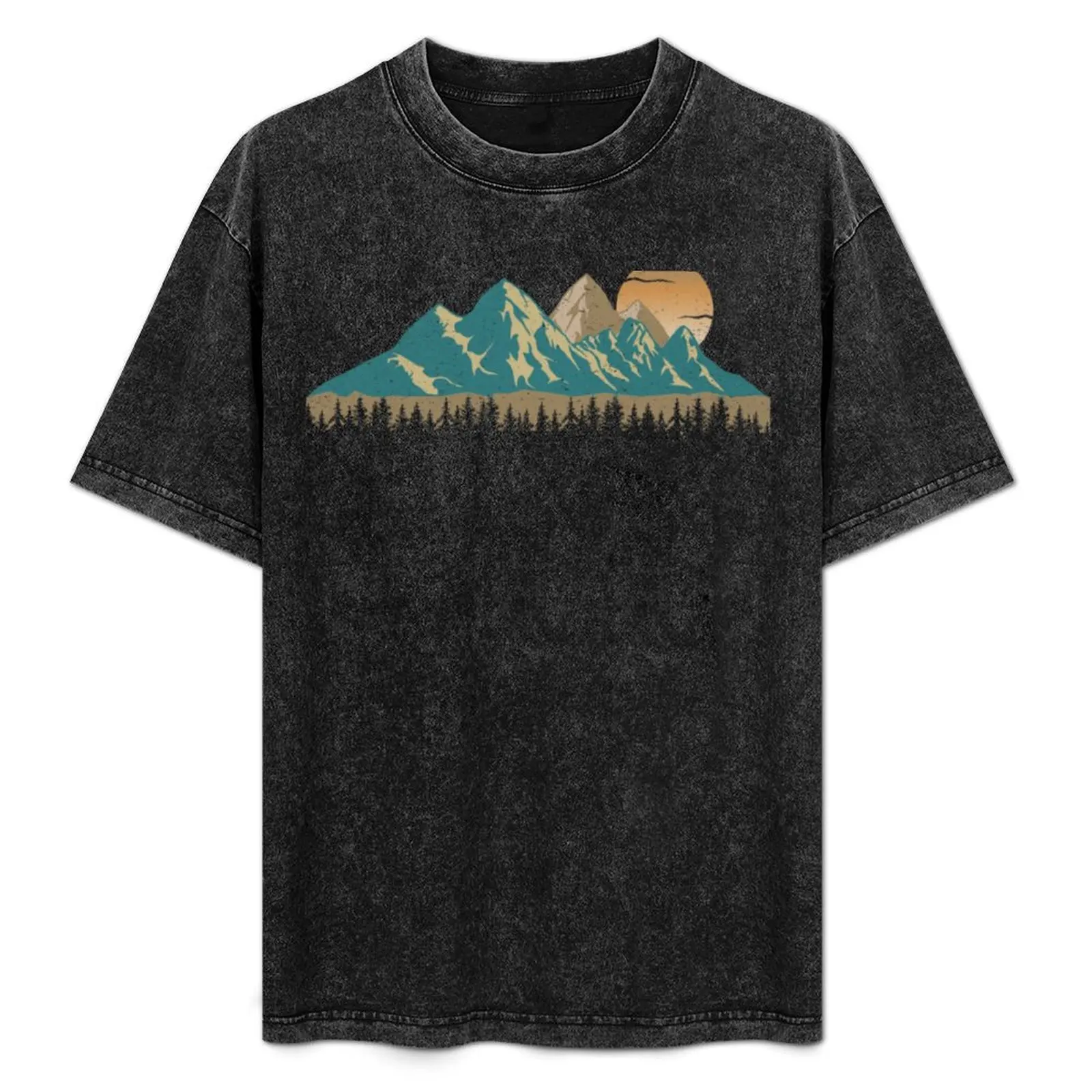 

Camping hiking Mountain Scene in the outdoors hunting T-Shirt Work Outdoor T-Shirt for Men