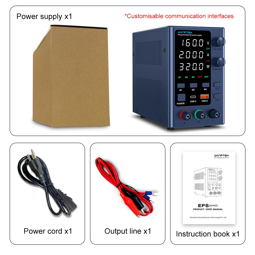 EPS1602 Laboratory Power Supply 0-160V 0-2A 320W Adjustable Voltage Current Research Experiment Power Supply Unit