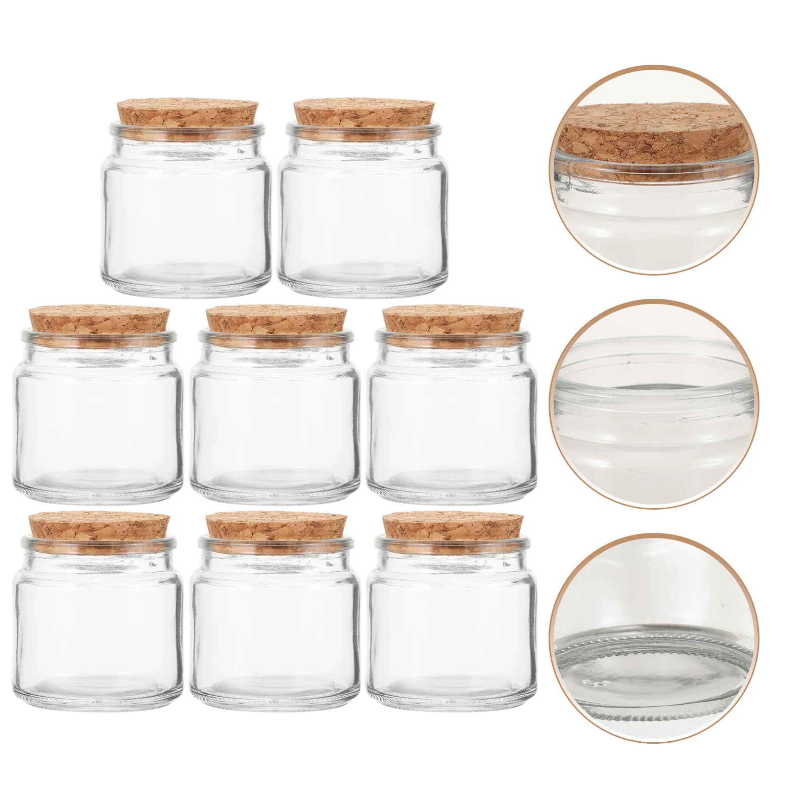 8 Pcs LED Candles Taper Bulk Jars Empty Mini Candlestick Clear Holder Votive Holders Glass Aromatherapy Cans Wedding