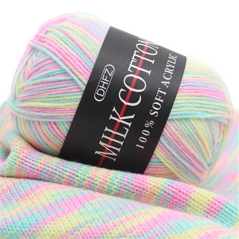 2pcs X 50g Milk Cotton Yarn Double Knitting Crochet Soft Cotton Wool Yarn Hand Knitted Yarn DIY Craft Knit