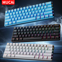 MUCAI 61-Key RGB Backlit Mechanical Gaming Keyboard Wired Red Axis Detachable Connection Cable USB Interface Hot Swappable