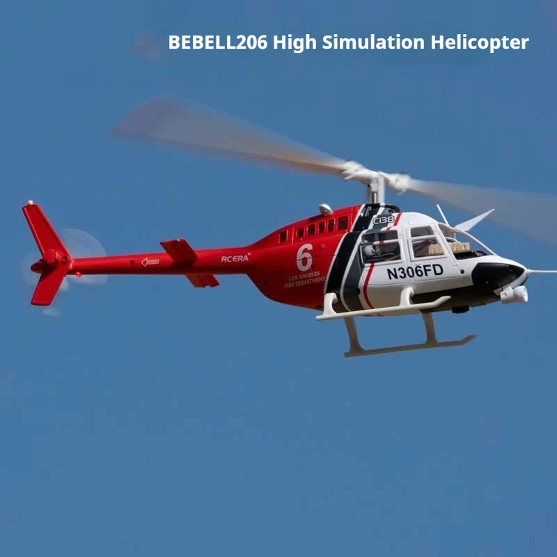 Modello di elicottero da combattimento telecomandato Drone C138 Bell 206 Giocattolo per bambini con macchina reale ad alta simulazione