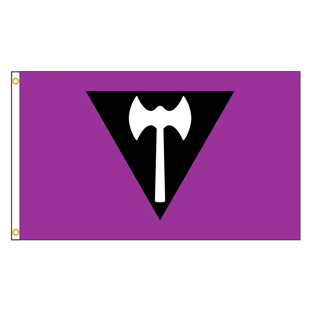 Lesbian (Labrys) Pride Flag 3X5 Ft LGBT Labrys lesbian Pride Banner Outdoor Indoor Flag With Brass Grommets Vivid Color