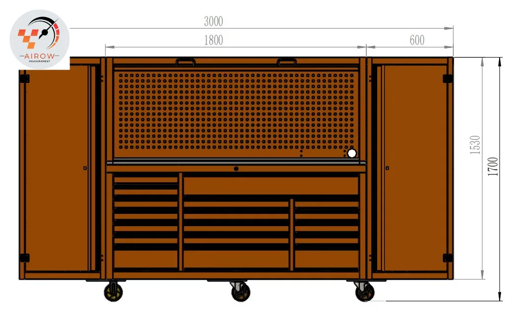 AIROW 3M heavy duty 18-drawer steel tool cabinet with wheels and key lock