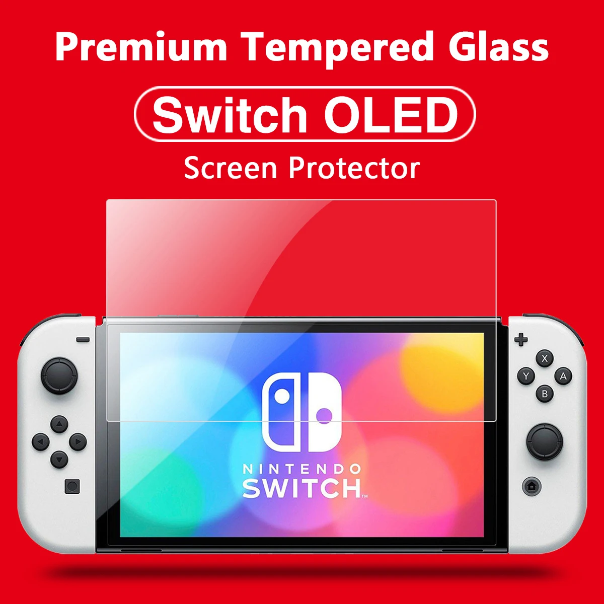 HD Premium Tempered Glass Screen Protector for Nintendo Switch OLED/Switch/Lite, Anti-Scratch Screen Protective Tempered Glass