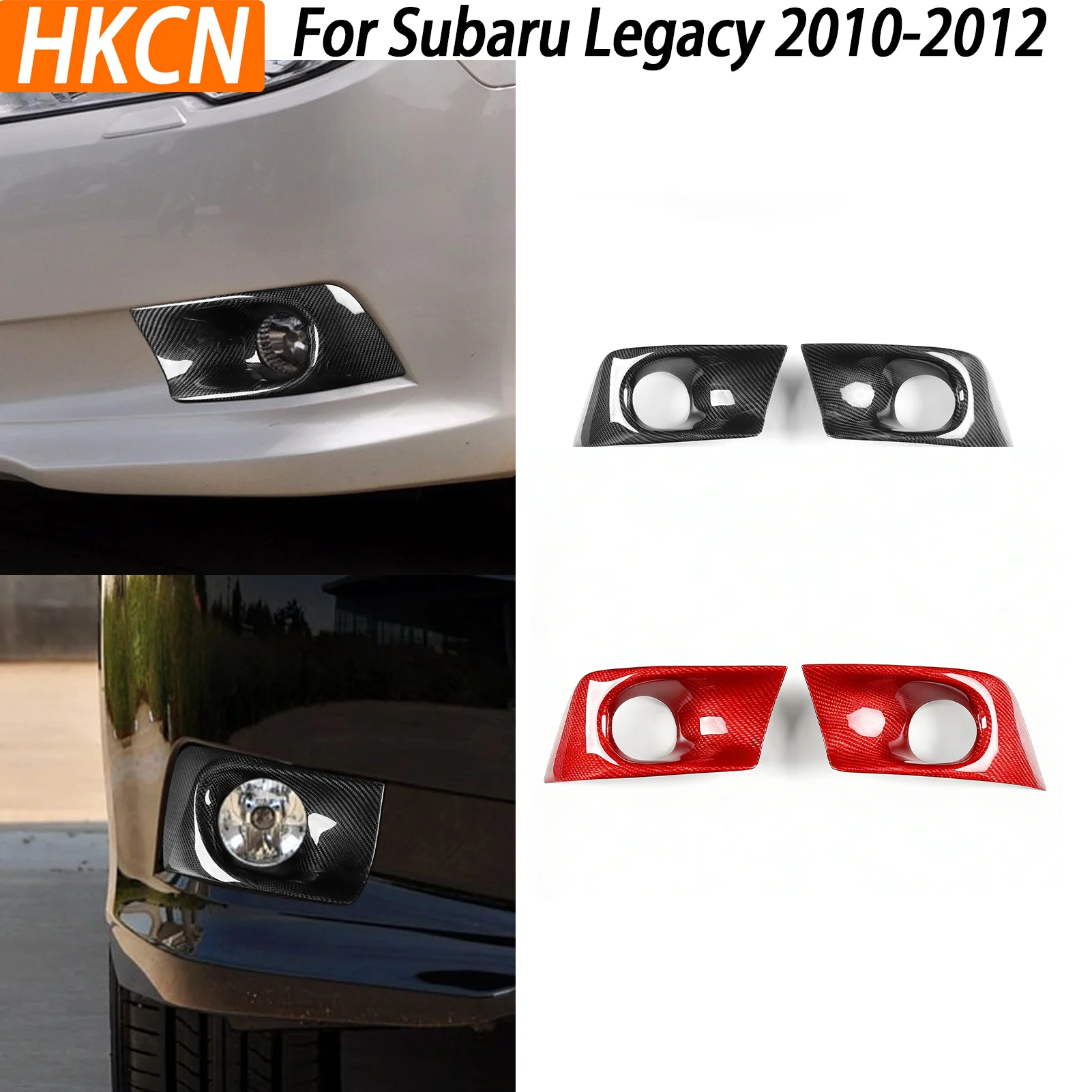 Real Carbon Fiber Car Accessories Front Bumper Fog Light Surround Decorative Trim For Subaru Legacy 2010-2012 Car decorations