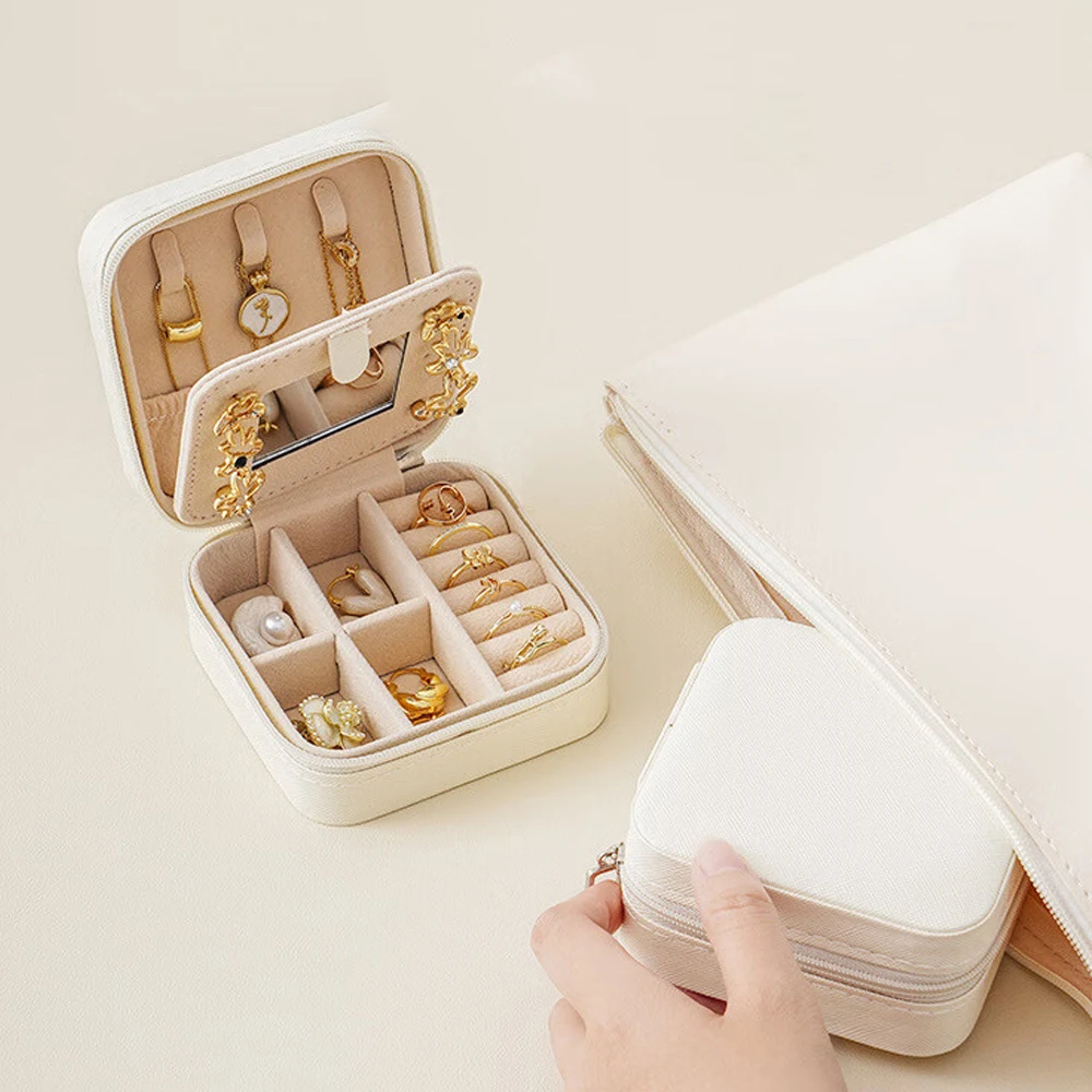 1 pçs caixa de armazenamento de jóias portátil doméstico mini colar de jóias de camada única, anel, brinco, brinco, caixa de embalagem de brinco