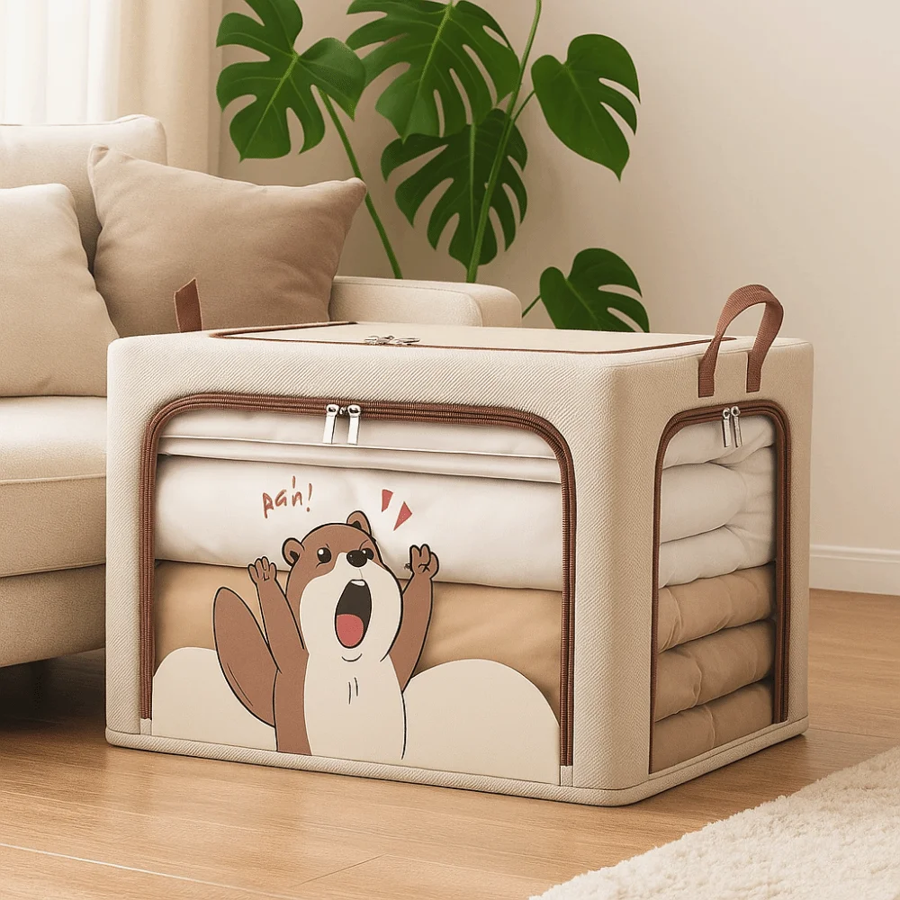 

Ящик для хранения одежды из ткани Оксфорд, большой вместительный складной органайзер для одеял, водонепроницаемый с большим окном