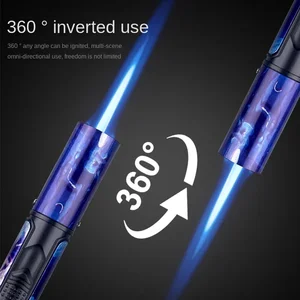 ولاعة معدنية صادقة مقاومة للرياح قابلة لإعادة الشحن ، شعلة قلم ، شعلة بوتان ، مطبخ ، شواء ، شمعة ، تخييم ، أداة رجالية ، لهب نفاث أفضل 8 ولاعات مبيعات رخيصة - No7