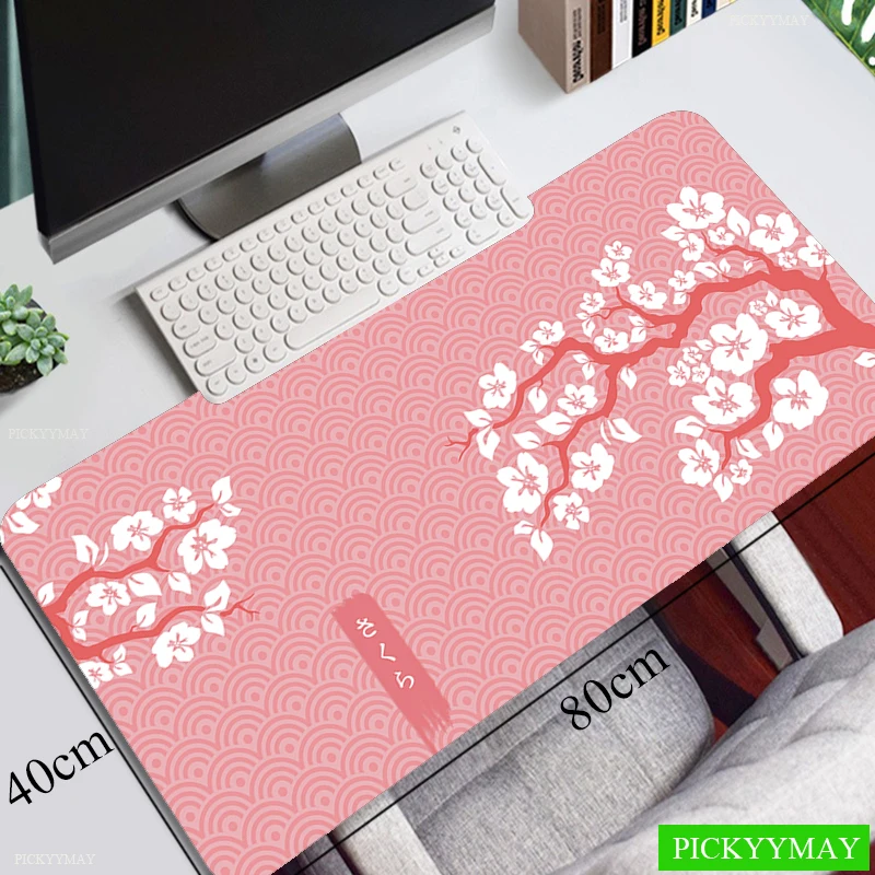 

Pink Sakura Mouse Pads Gaming Mousepad Gamer Mouse Mat Keyboard Mats Office Art Desk Pad Mousepads XXL 90x40cm For Computer