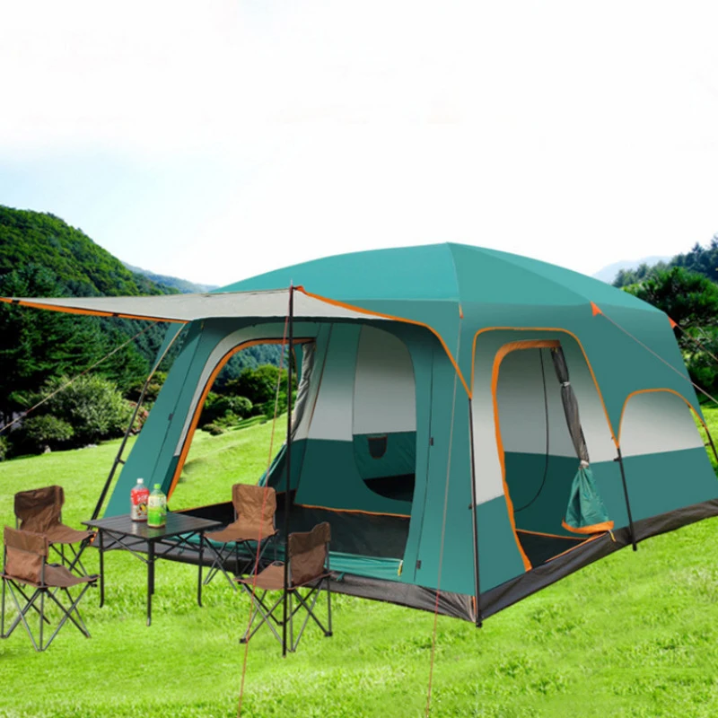 Wholesale Price Pop-up Automatic Oxford Fabric Tent Heavy Duty Waterproof Travel BIG 5-12 Persons Family Camping Tent Outdoor