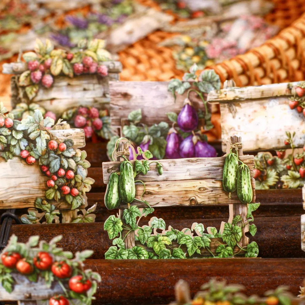 10 Stück Garten Blumen Landschaft Aufkleber Papier Material Aufkleber für Scrapbooking Junk Journal Supplies Collage Planer