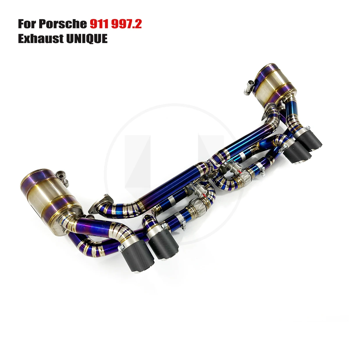 UNIQUE Designs 2010-2012 Porsche 911 997.2 3.6L 3.8L TC4 titanium sports Valved  Exhaust System