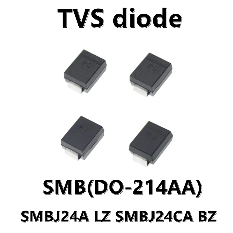 (20pcs) SMBJ24A LZ SMBJ24CA BZ SMD TVS Transient Suppression Diode SMB DO-214AA 24V